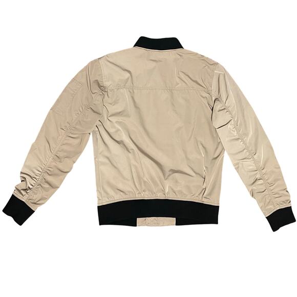 Hollister Classic Bomber Jacket Water Resistant Tan Black Zip Front Men’s sz M - Picture 7 of 16